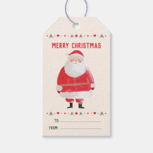 Scandinavian Watercolor Santa Gift Tags