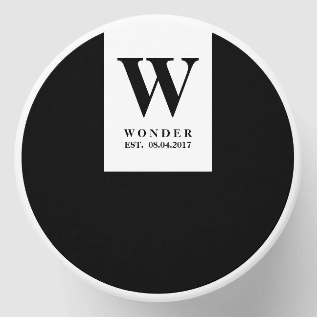Scandinavian Wedding Monogram | Black Minimalist Mini Candle Favors