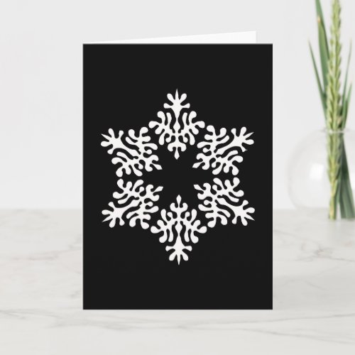 Scandinavian White Christmas Snowflake Holiday Card