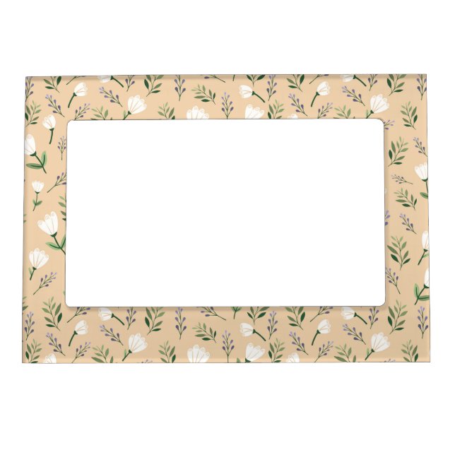 Scandinavian White Floral Magnetic Frame (Front)
