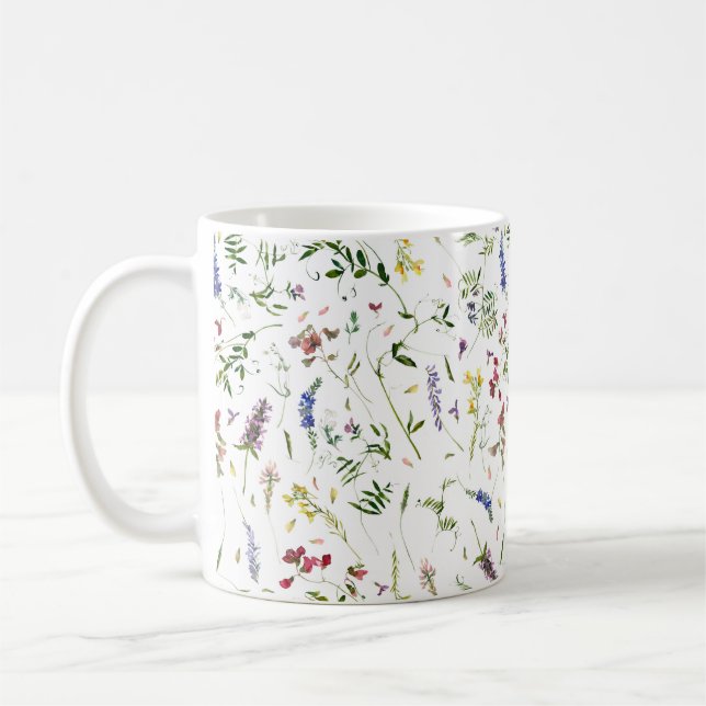 Scandinavian Wildflowers Meadow Coffee Mug (Left)