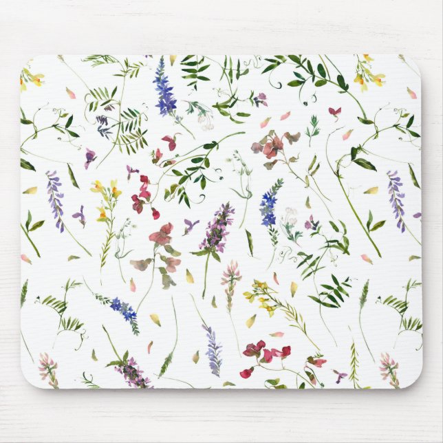 Scandinavian Wildflowers Meadow Mouse Pad (Front)