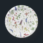 Scandinavian Wildflowers Meadow Paper Plates<br><div class="desc">such a cute pattern of hand drawn watercolor wildflower illustrations on white. perfect scandinavian home decor for your summer style.</div>
