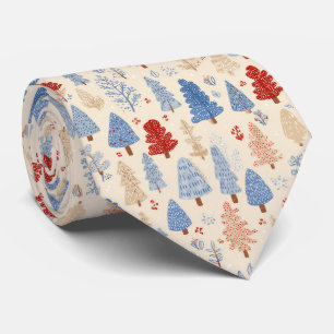 Scandinavian Winter Forest Pattern (1) Neck Tie