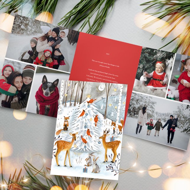 Scandinavian Woodland Animals Christmas Holiday Tri-Fold Invitation (Scandinavian Woodland Animals Christmas Holiday Tri-Fold Invitation)
