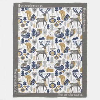Scandinavian Woodland Animals Snowflakes Christmas