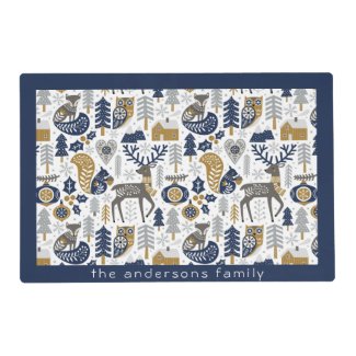 Scandinavian Woodland Animals Snowflakes Christmas