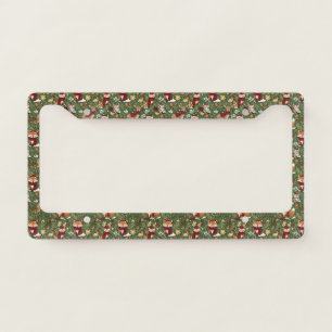 Scandinavian Woodland Christmas Pattern License Plate Frame