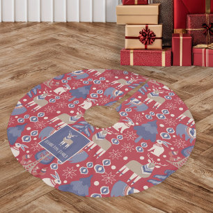Scandinavian Woodland Winter Personalized Brushed Polyester Tree Skirt