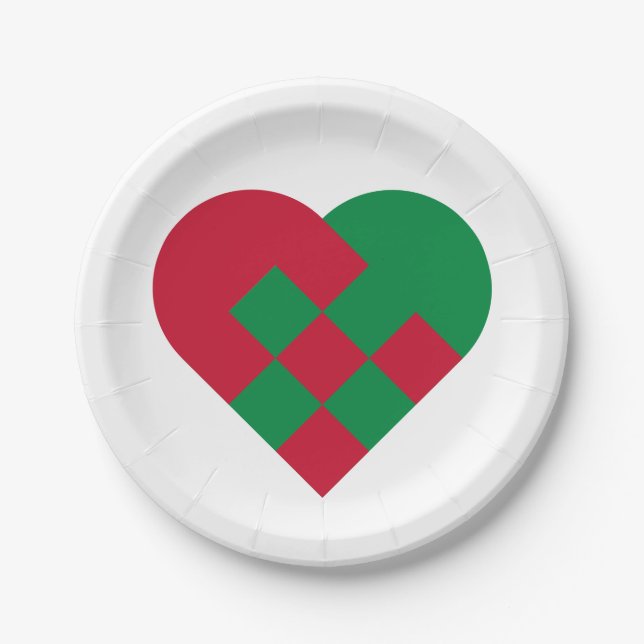 Scandinavian Yule Hear - Christmas Holiday - Paper Plates (Front)