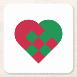 Scandinavian Yule Hear - Christmas Holiday - Square Paper Coaster