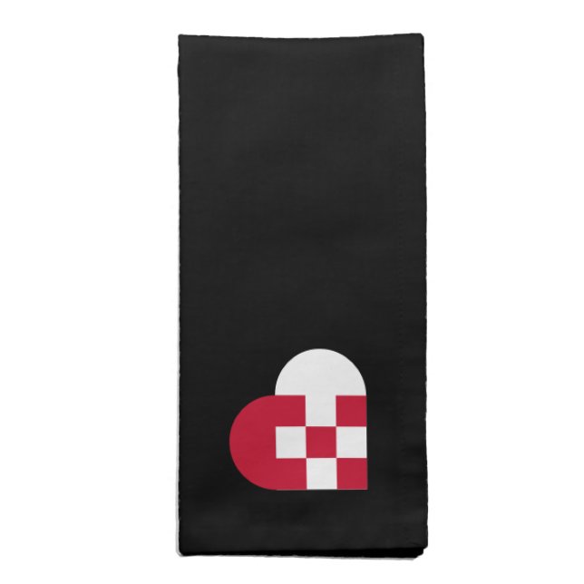 Scandinavian Yule Heart  Cloth Napkin (Folded)