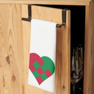 Scandinavian Yule Heart - Nordic Christmas Decor - Kitchen Towel