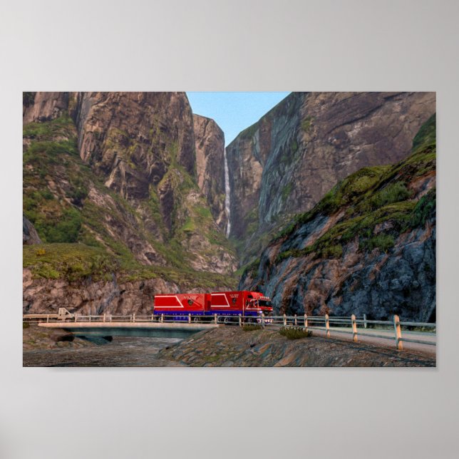 Scania 141 på vej til Honningsvåg, Norge Poster (Front)