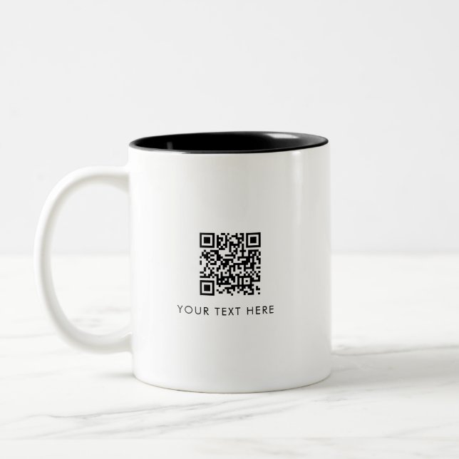 Scannable Business Website QR Code Advertising Two-Tone Coffee Mug (Left)