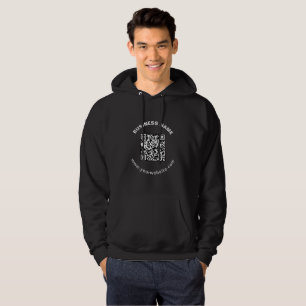 scannable instant access qr,modern minimal black w hoodie