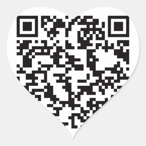 Scannable QR Bar code Heart Sticker