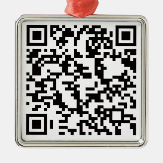 Scannable QR Bar code Metal Ornament
