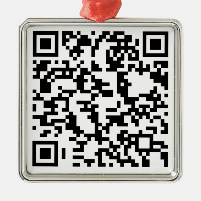 Scannable QR Bar code Metal Ornament (Front)