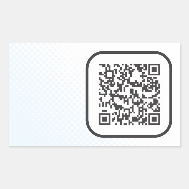 Scannable QR Bar code Rectangular Sticker (Front)