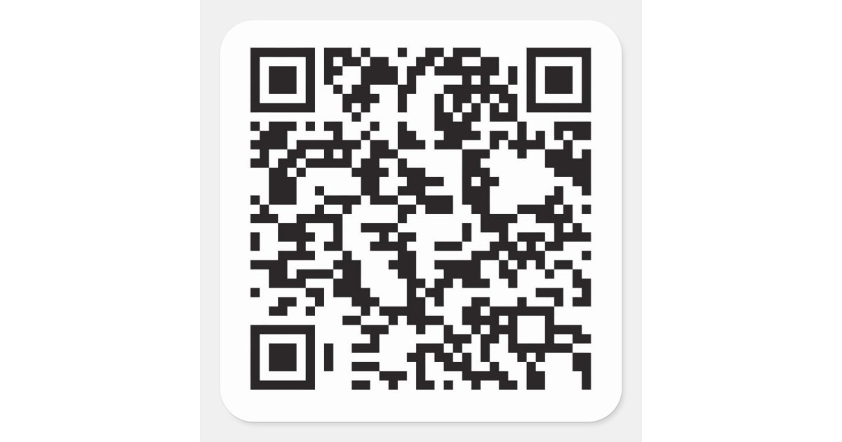 Scannable QR Bar code Square Sticker | Zazzle