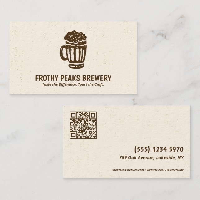 Scannable QR Brewery Business Card (Front/Back)