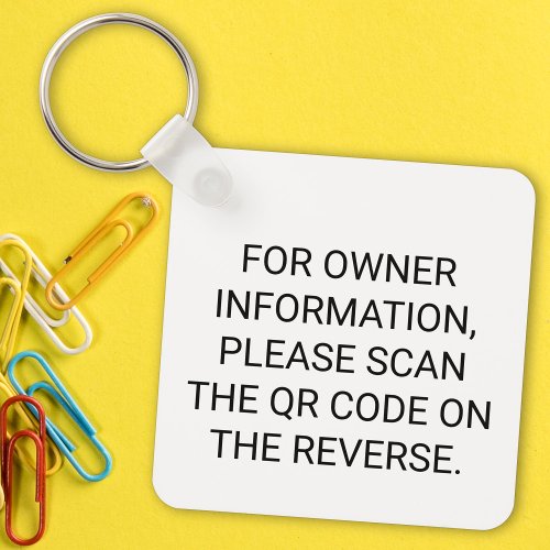 Scannable QR Code For Lost Keychain
