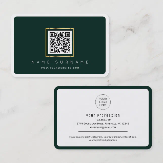Scannable QR code professional or personal network Business Card | Zazzle