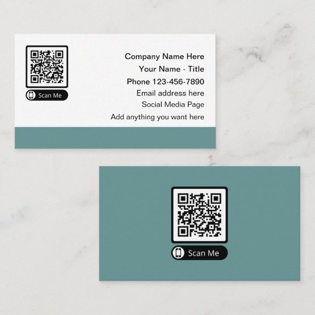 Scannable QR Code Promotional Business Cards (Front/Back)