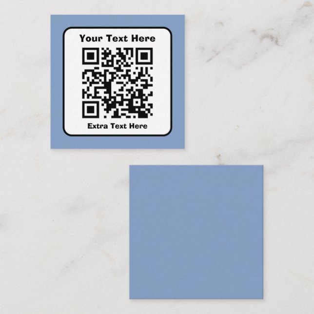 Scannable QR Code Template w/Editable Text (Front/Back)
