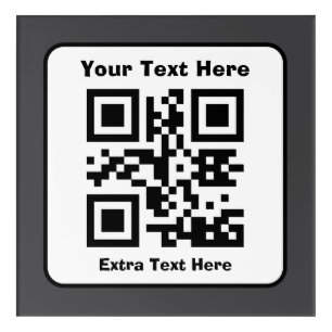 Scannable QR Code Template w/Editable Text Acrylic Print
