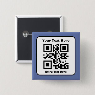 Scannable QR Code Template w/Editable Text Button