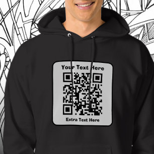 Scannable QR Code Template w/Editable Text Hoodie