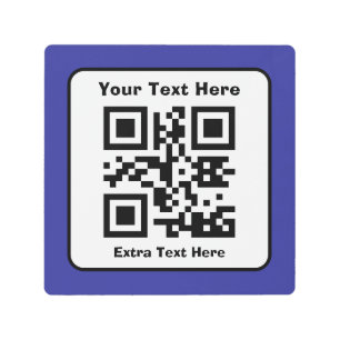 Scannable QR Code Template w/Editable Text Metal Print
