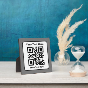 Scannable QR Code Template w/Editable Text Plaque