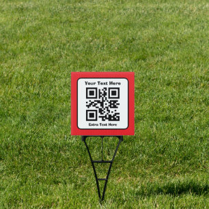 Scannable QR Code Template w/Editable Text Sign