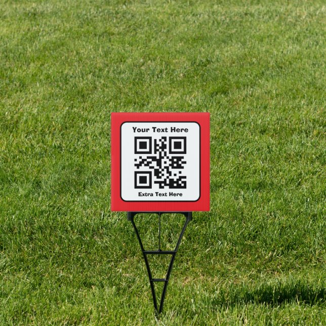 Scannable QR Code Template w/Editable Text Sign (Insitu)