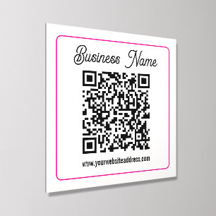 Scannable QR code with Cursive Script Handwriting Acrylic Photo Tile