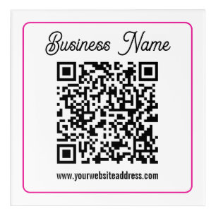 Scannable QR code with Cursive Script Handwriting Acrylic Print
