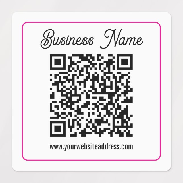 Scannable QR code with Cursive Script Handwriting Labels (Design 1)