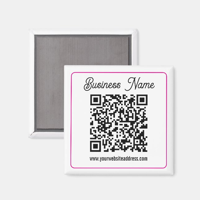 Scannable QR code with Cursive Script Handwriting Magnet (Front/Back)