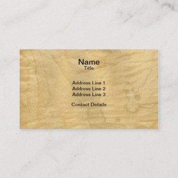 Scanned Detailed Curly Maple Veneer Business Card by Hakonart at Zazzle