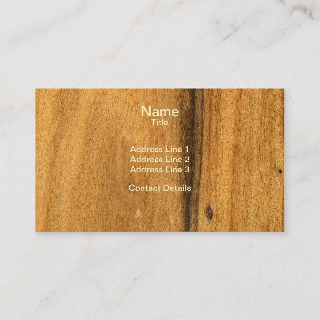 Scanned Detailed Santos Rosewood Veneer Business Card (Front)