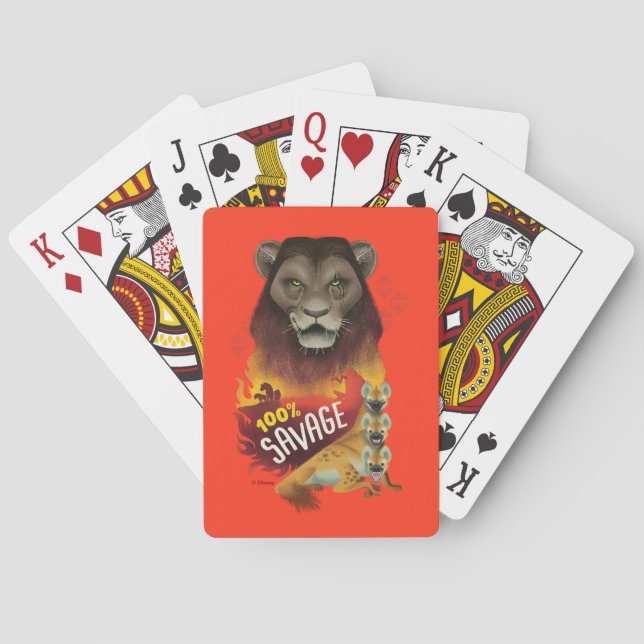 Scar & Hyenas "100% Savage" Playing Cards (Back)