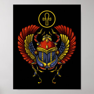 Scarab Ankh Egyptian Eye Of Horus Ancient Symbol Poster