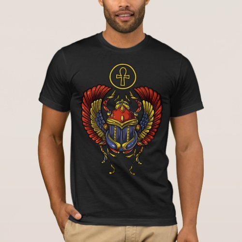 Scarab Ankh Egyptian Eye Of Horus Ancient Symbol T_Shirt