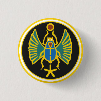 Scarab Badge in Ancient Egyptian Colors Button