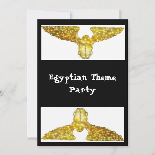 Scarab Beatle gold Egyptian theme party Invitation