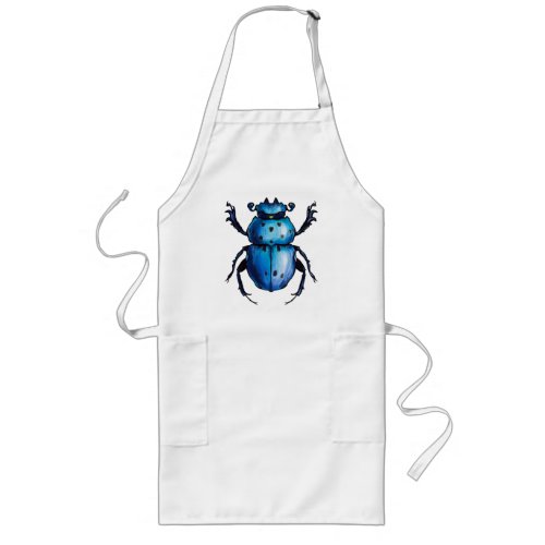 Scarab Beetle Art Blue Insect Entomology T_Shirt Long Apron