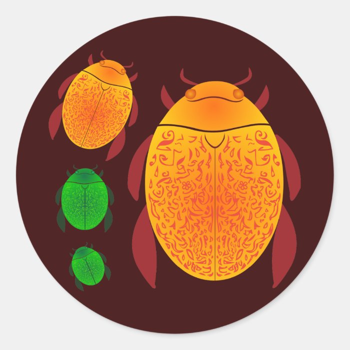 Scarab Beetle Round Stickers